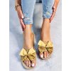 Zlaté dámske kvetinové šľapky z textilného materiálu na bežné nosenie, kód produktu SD5052
