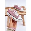 Detské tenisky šnurované špinave růžová wella / 876-D/F PINK (Veľkosť 23)