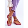 Dámské sandály žabky s kamínky Fuchsie Lenisa