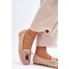 Semišové mokasíny s mašľou a strapcami béžove dorine / GS37 BEIGE (Veľkosť 36)