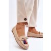 Semišové mokasíny s mašľou a strapcami béžove dorine / GS37 BEIGE (Veľkosť 36)