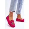 Semišové mokasíny s mašľou a strapcami fuchsie dorine / GS37 FUCHSIA (Veľkosť 36)