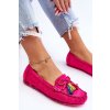Semišové mokasíny s mašľou a strapcami fuchsie dorine / GS37 FUCHSIA (Veľkosť 36)
