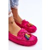 Semišové mokasíny s mašľou a strapcami fuchsie dorine / GS37 FUCHSIA (Veľkosť 36)