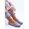 Dámské semišové mokasíny Modré Lenvie (Veľkosť 36)