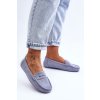 Dámské semišové mokasíny Modré Lenvie (Veľkosť 36)