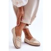 Dámske semišové mokasiny bežové lenvie / FT245 BEIGE (Veľkosť 36)