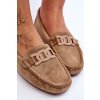 Dámske módní semišové mokasíny hnedé rabell / DF711 KAKI (Veľkosť 36)