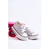 Detské tenisky šnurované stříbrný wella / 876-B SILVER (Veľkosť 18)