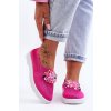 Ružové dámske tenisky z textilu na rovnej podrážke s ozdobnými kamienkami, kód produktu JY303-5 PEACH