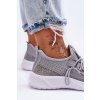 Dámske sivé tenisky na platforme s textilným zvrškom JHY260-26 GREY