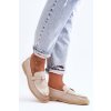 Dámske klasické mokasíny bežové cortez / E722 BEIGE (Veľkosť 36)