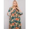 Dámske tmavo-zelene šaty s podtlačeným vzorom kód produktu EM-SK-2909-3.37