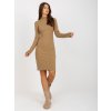 Dámske tmavo-béžove šaty vypasované kód produktu EM-SK-670.22P