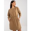Dámske tmavo-béžove šaty vypasované kód produktu EM-SK-HS-21-487.41