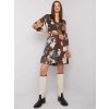 Dámske hnede šaty s podtlačeným vzorom kód produktu LC-SK-22K-3039.51P