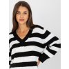 Dámsky sveter farba Bielo-čierna kód LC-SW-8030.29P