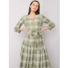 Dámske khaki šaty s volánom kód produktu LK-SK-508074.39P