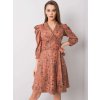 Dámske tmavo-pomarančove šaty s podtlačeným vzorom kód produktu LK-SK-508381.85P