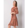 Dámske tmavo-pomarančove šaty s podtlačeným vzorom kód produktu LK-SK-508381.85P