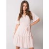 Dámske svetlo-ružove šaty s volánom kód produktu LK-SK-508623.24X