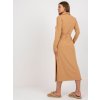 Dámske hnede camel šaty na bežný deň kód produktu LK-SK-509227.83P