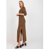 Dámske hnede camel šaty s podtlačeným vzorom kód produktu LK-SK-509249-1.72P