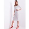 Dámske svetlo-sive šaty pletene dizajnove kód produktu PL-SK-4196.00
