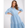 Dámske svetlo-modre šaty s volánom kód produktu RO-SK-ELB-2310.21X