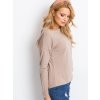 Dámska blúzka s dlhým rukávom tmavo-béžová RV-BZ-5121.23P