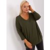 Dámska blúzka plus size khaki RV-BZ-5745.18