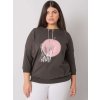 Dámska blúzka plus size tmavá-khaki RV-BZ-7040.85P (Farba Sivá, Veľkosť ONE SIZE)