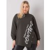 Dámska blúzka plus size tmavá-khaki RV-BZ-7165.79P (Farba Okrová, Veľkosť ONE SIZE)