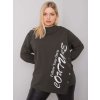 Dámska blúzka plus size tmavá-khaki RV-BZ-7165.79P (Farba Okrová, Veľkosť ONE SIZE)