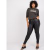Dámska blúzka plus size tmavá-khaki RV-BZ-7480.61P (Farba Čierna, Veľkosť ONE SIZE)