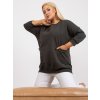 Dámska blúzka plus size tmavá-khaki RV-BZ-7606.24P (Farba Čierna, Veľkosť ONE SIZE)