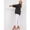 Dámska blúzka plus size tmavá-khaki RV-BZ-7606.24P (Farba Čierna, Veľkosť ONE SIZE)