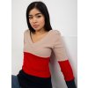 Dámska blúzka s dlhým rukávom granatovomodro-červená RV-BZ-8429.41P