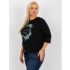 Dámska blúzka plus size čierna RV-BZ-8458.01P (Farba Tmavá-khaki, Veľkosť ONE SIZE)