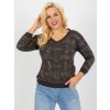 Dámska blúzka plus size tmavá-khaki RV-BZ-8514.04P
