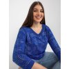 Dámska blúzka plus size tmavo-modrá RV-BZ-8514.04P