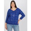 Dámska blúzka plus size tmavo-modrá RV-BZ-8514.04P