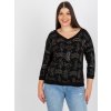 Dámska blúzka plus size čierna RV-BZ-8514.04P
