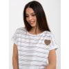 Dámska blúzka na bežný deň bielo-béžová RV-BZ-8619.94