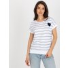 Dámska blúzka na bežný deň bielo-modrá RV-BZ-8619.94
