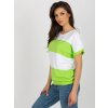 Dámska blúzka na bežný deň bielo-zelená RV-BZ-8640.36X