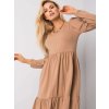 Dámske hnede camel šaty s volánom kód produktu RV-SK-5832.18X