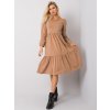 Dámske hnede camel šaty s volánom kód produktu RV-SK-5832.18X