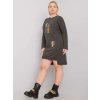 Dámske tmave-khaki šaty plus size kód produktu RV-SK-7178.44