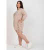 Dámske béžove šaty - tunika plus size kód produktu RV-TU-7505.15